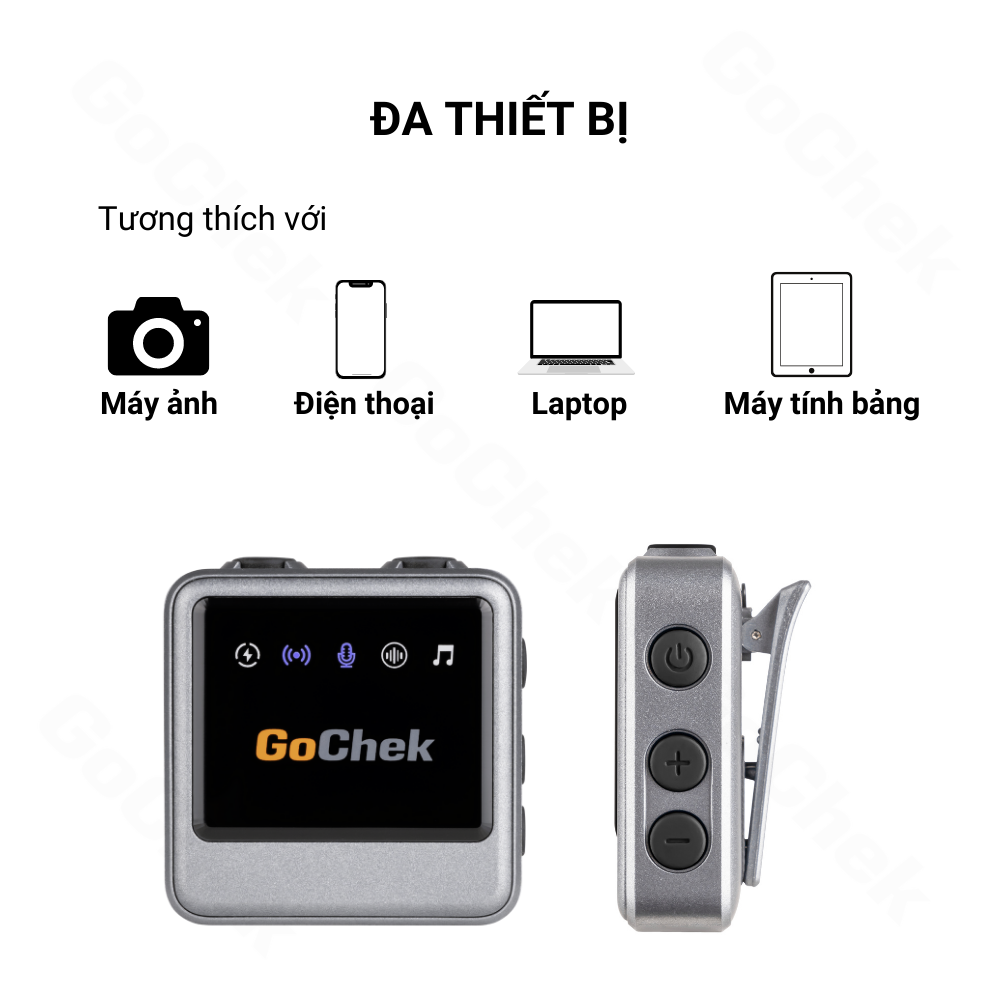 Micro GOCHEK Ultra Plus D - Thiết bị thu âm chuyên nghiệp GoChek tích hợp sử dụng đa thiết bị đa chức năng, Mic thu âm không dây GoChek Ultra Plus