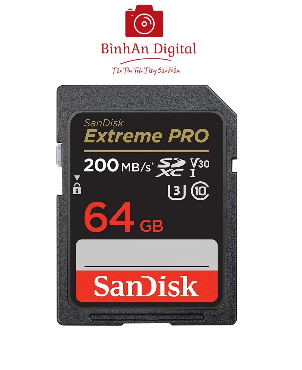 Thẻ nhớ Sandisk SDXC Extreme Pro 64GB 200/90Mb/s