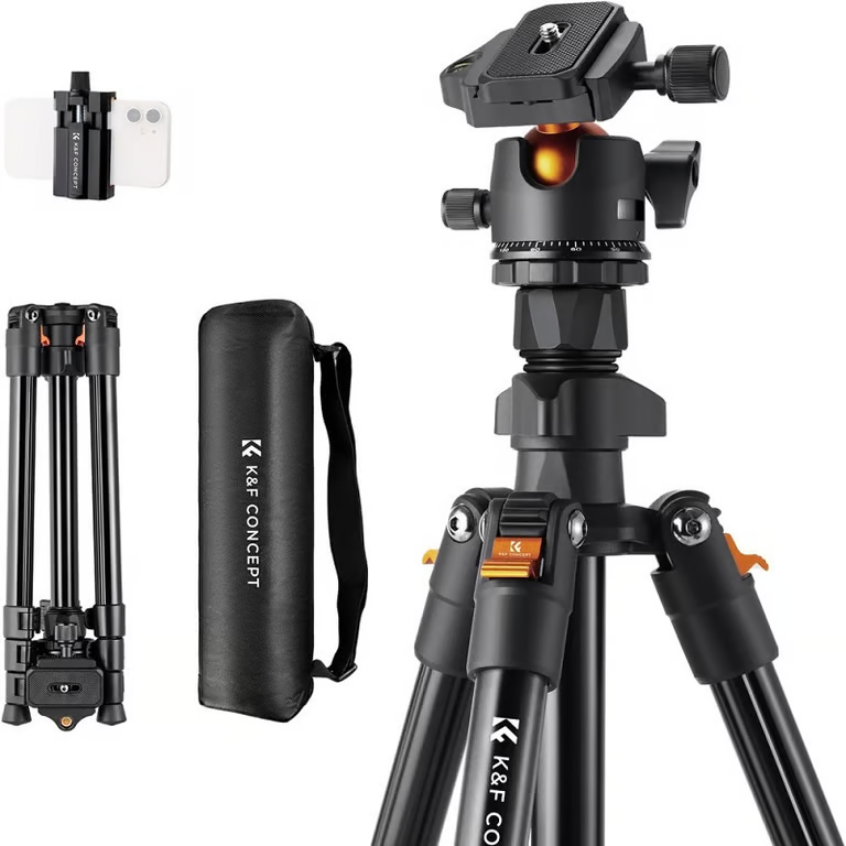 Chân máy ảnh K&F Concept K234A0+Video Head+Mobile Phone Clip - KF09.115