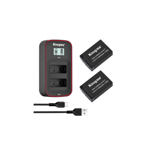 Bộ 2 pin 1 sạc đôi Ver 3 Kingma cho Canon LP-E17