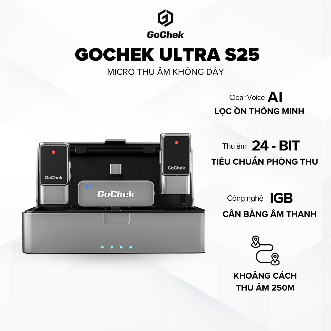 Micro thu âm không dây GoChek Ultra S25