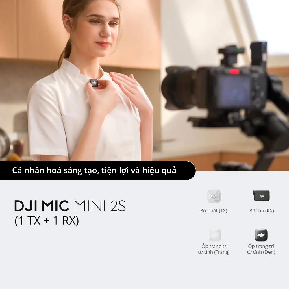 Microphone DJI Mic Mini 2S (1 TX + 1 RX) | Chính hãng