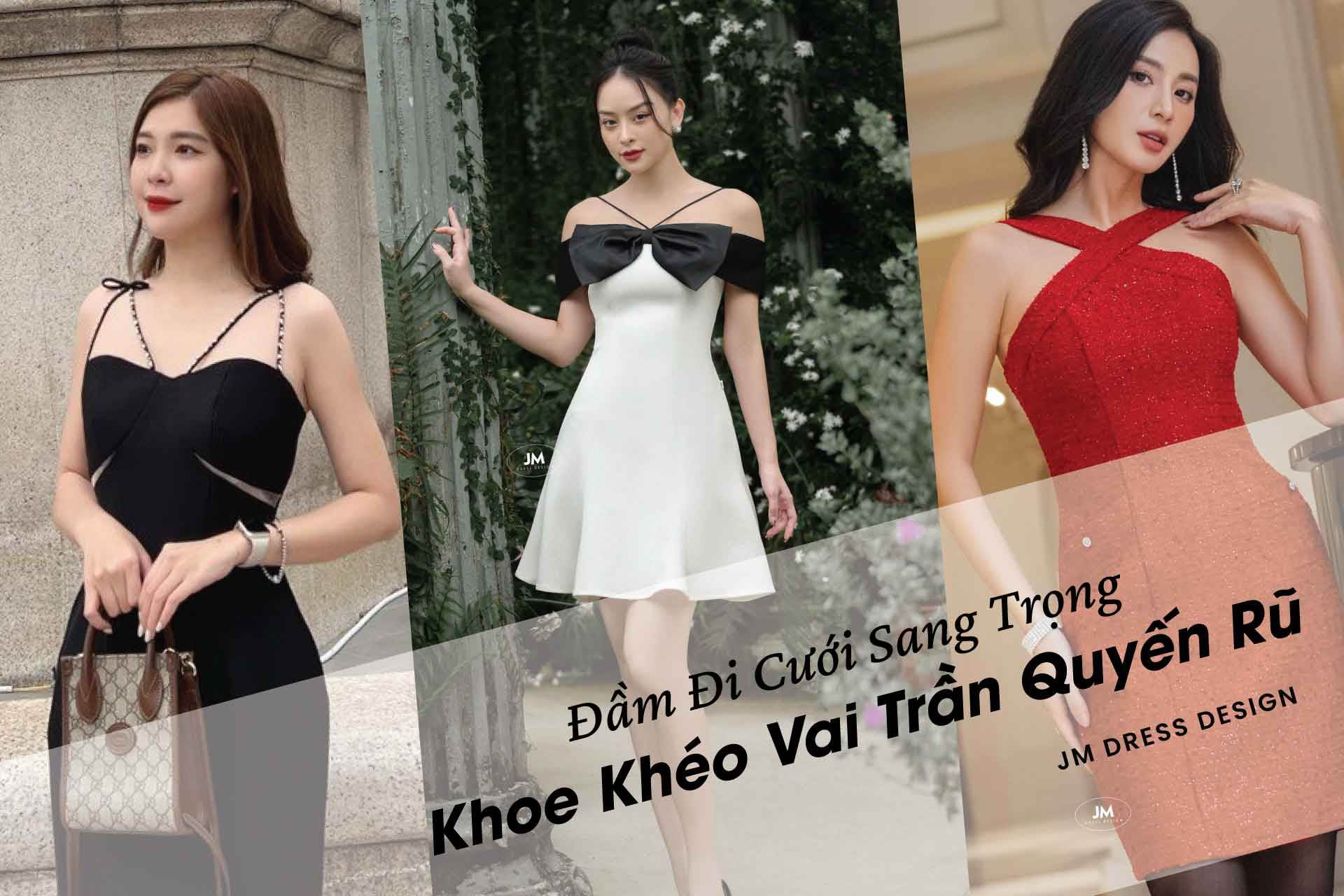 ĐẦM ĐI CƯỚI SANG TRỌNG KHOE KHÉO VAI TRẦN QUYẾN RŨ