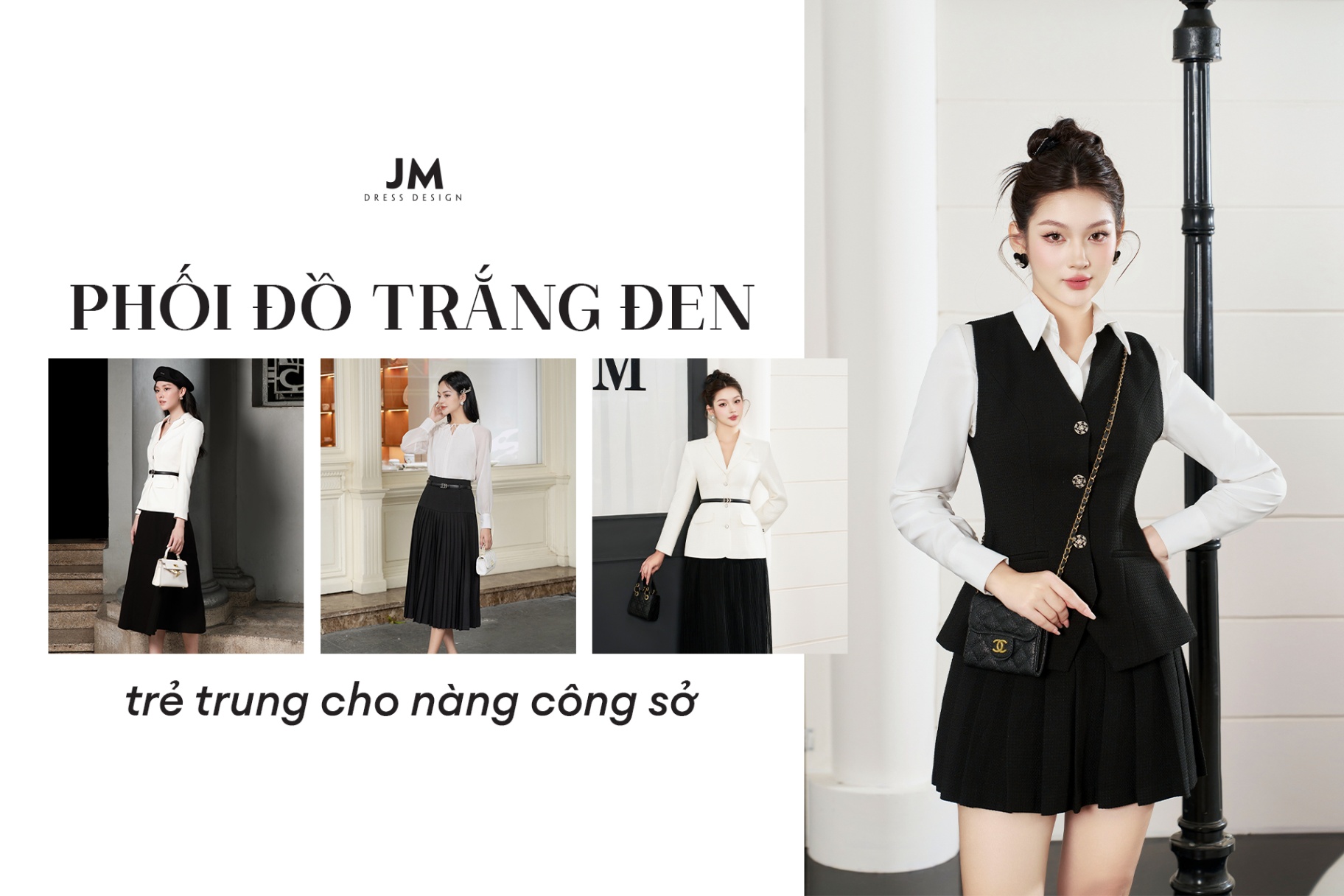 LÀM MỚI OUTFIT GIÁNG SINH VỚI PHỐI ĐỒ TRẮNG ĐEN BASIC KINH ĐIỂN