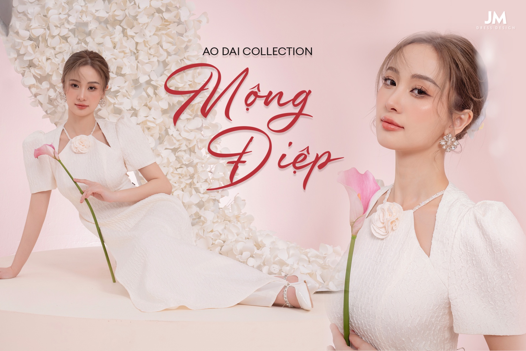 ĐẮM CHÌM BỨC TRANG XUÂN TRONG BST ÁO DÀI MỘNG ĐIỆP