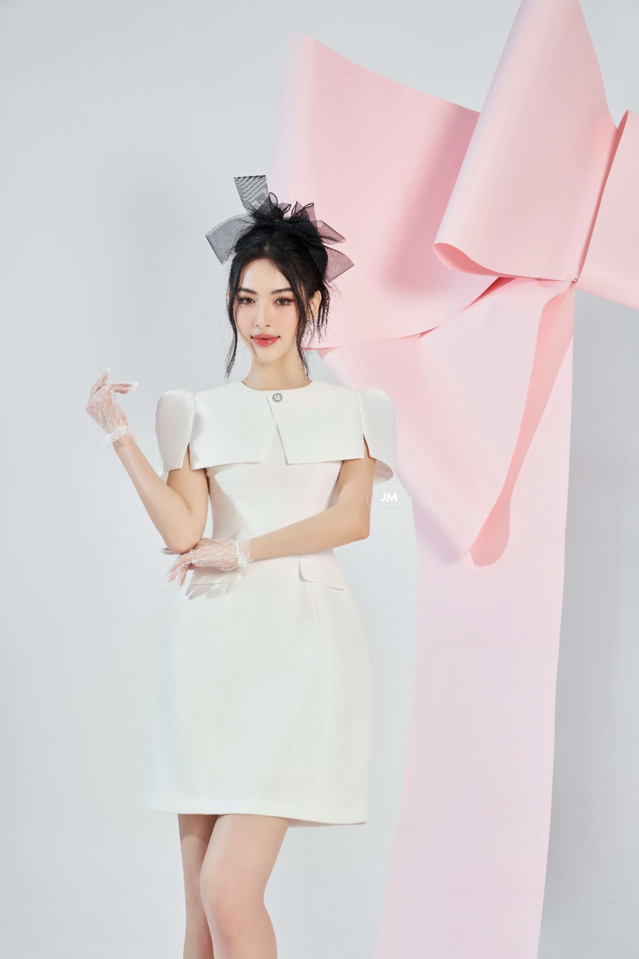 Đầm A giả áo khoác thun gân