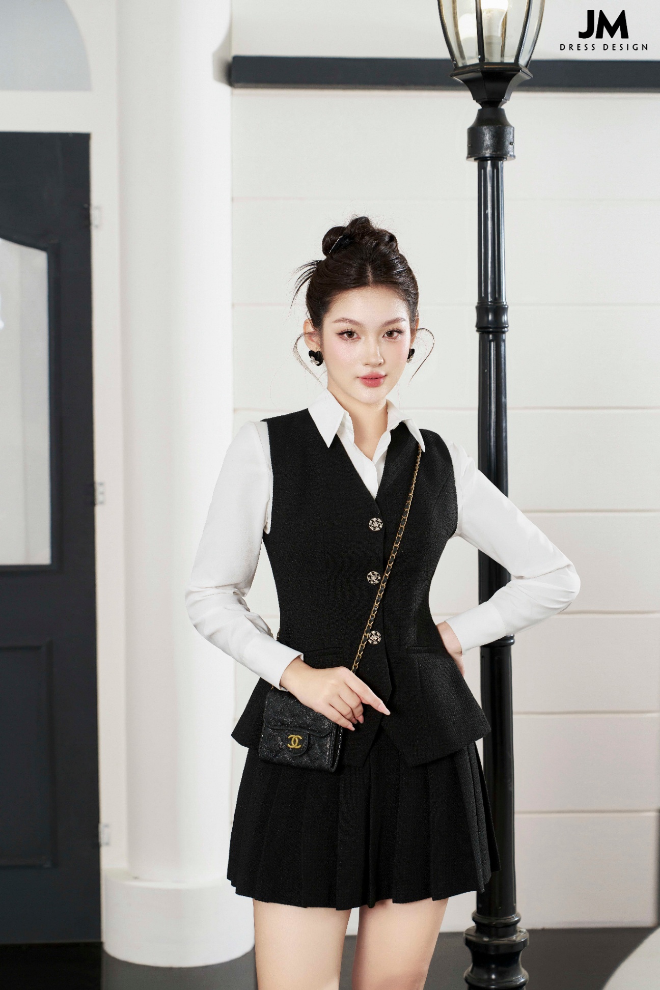 Áo cổ sơ mi phối giả gile