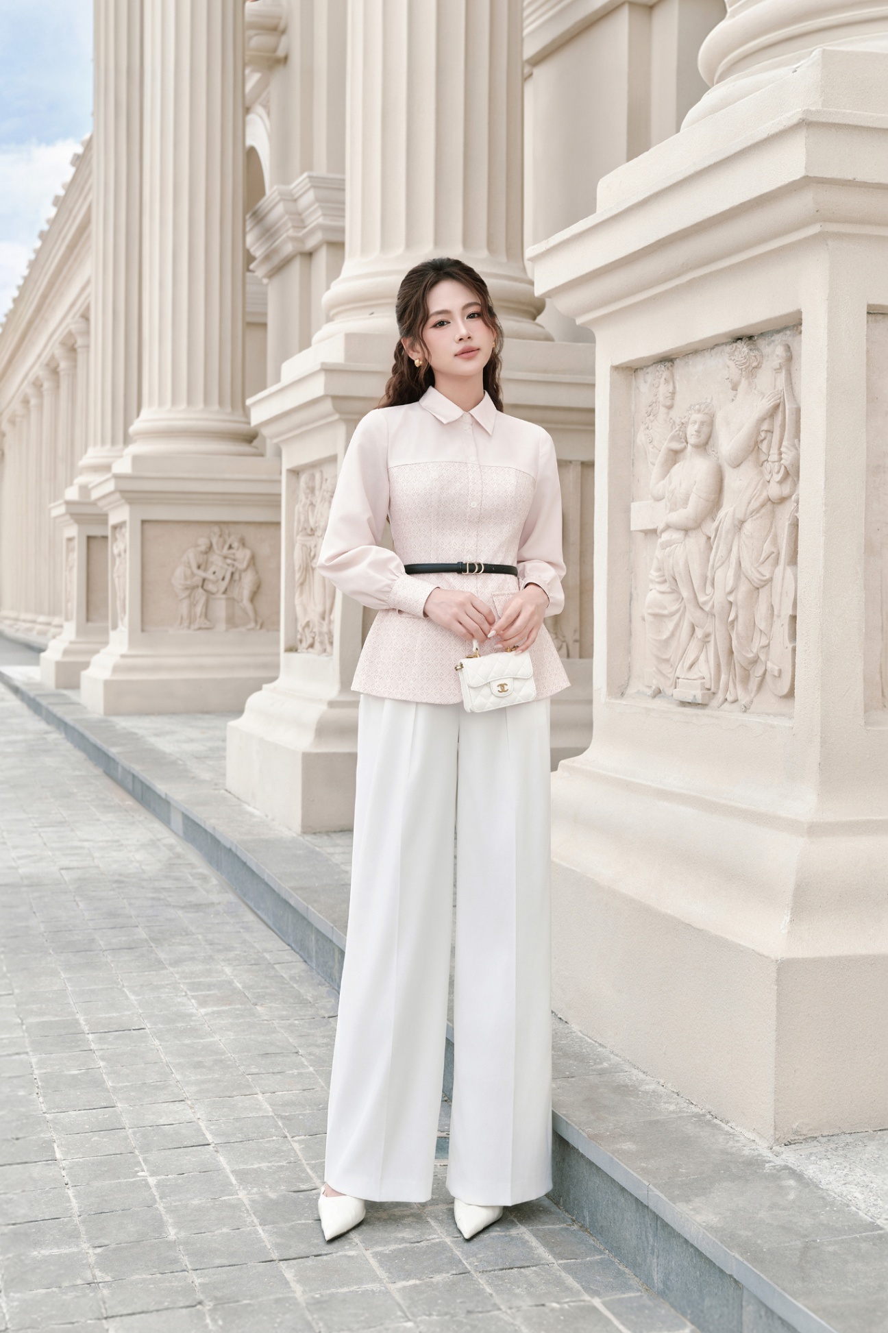 Quần ống rộng 2 ly đai rời
