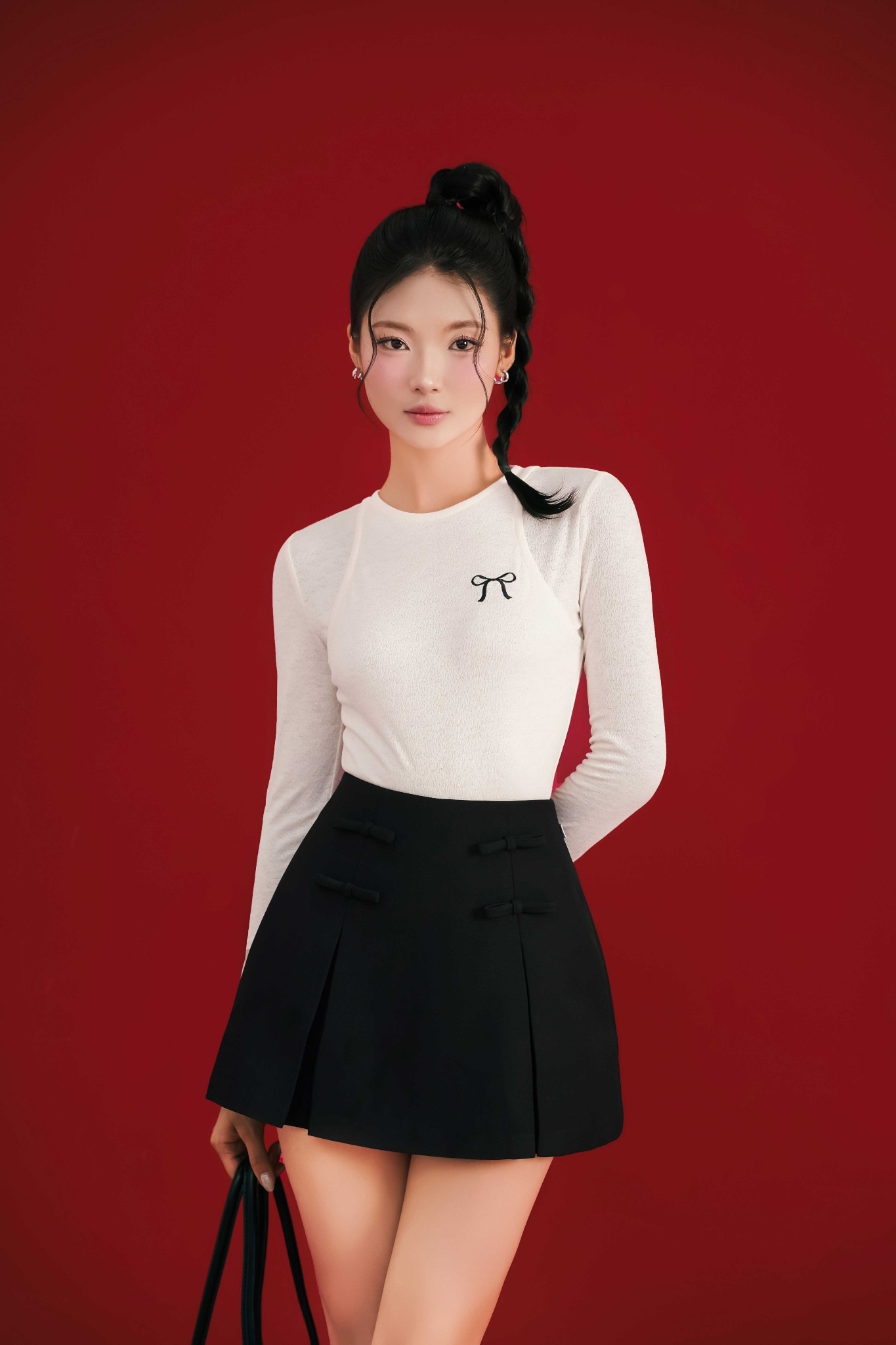 Áo len cổ tròn dài tay hai lớp