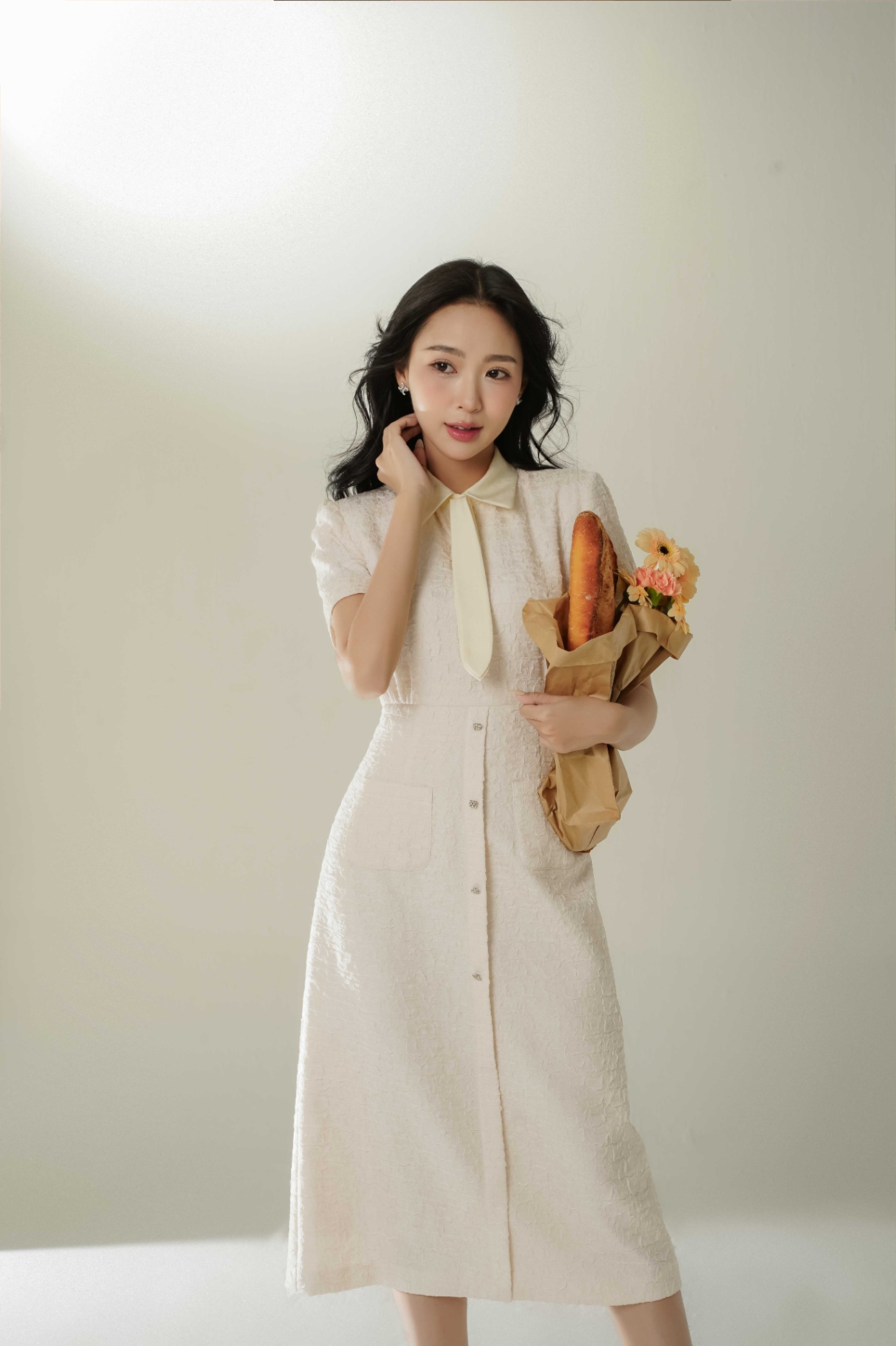 Đầm sơ mi cà vạt rời
