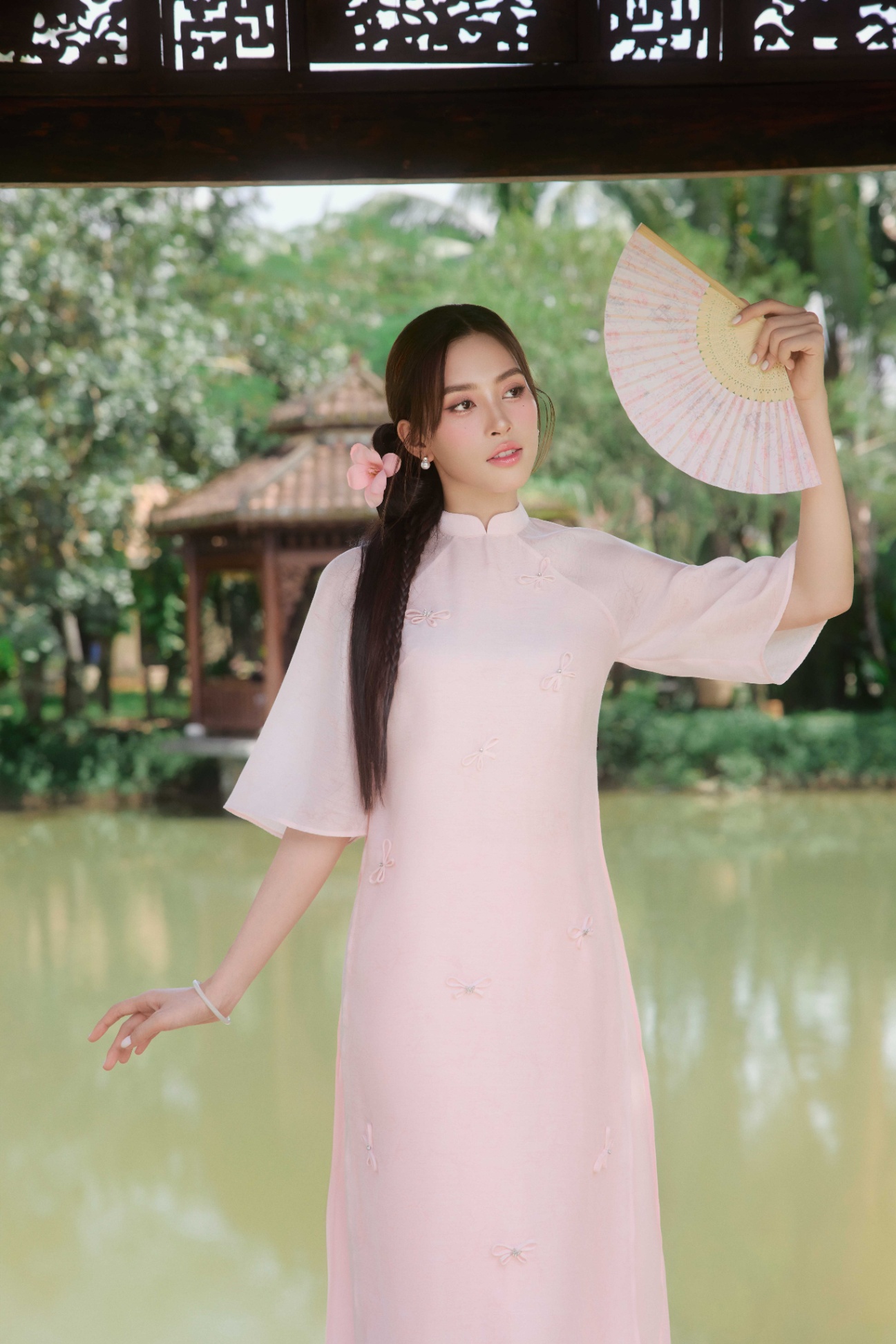 Áo dài Ngọc Tâm - Áo dài suông 2 tà tay lỡ