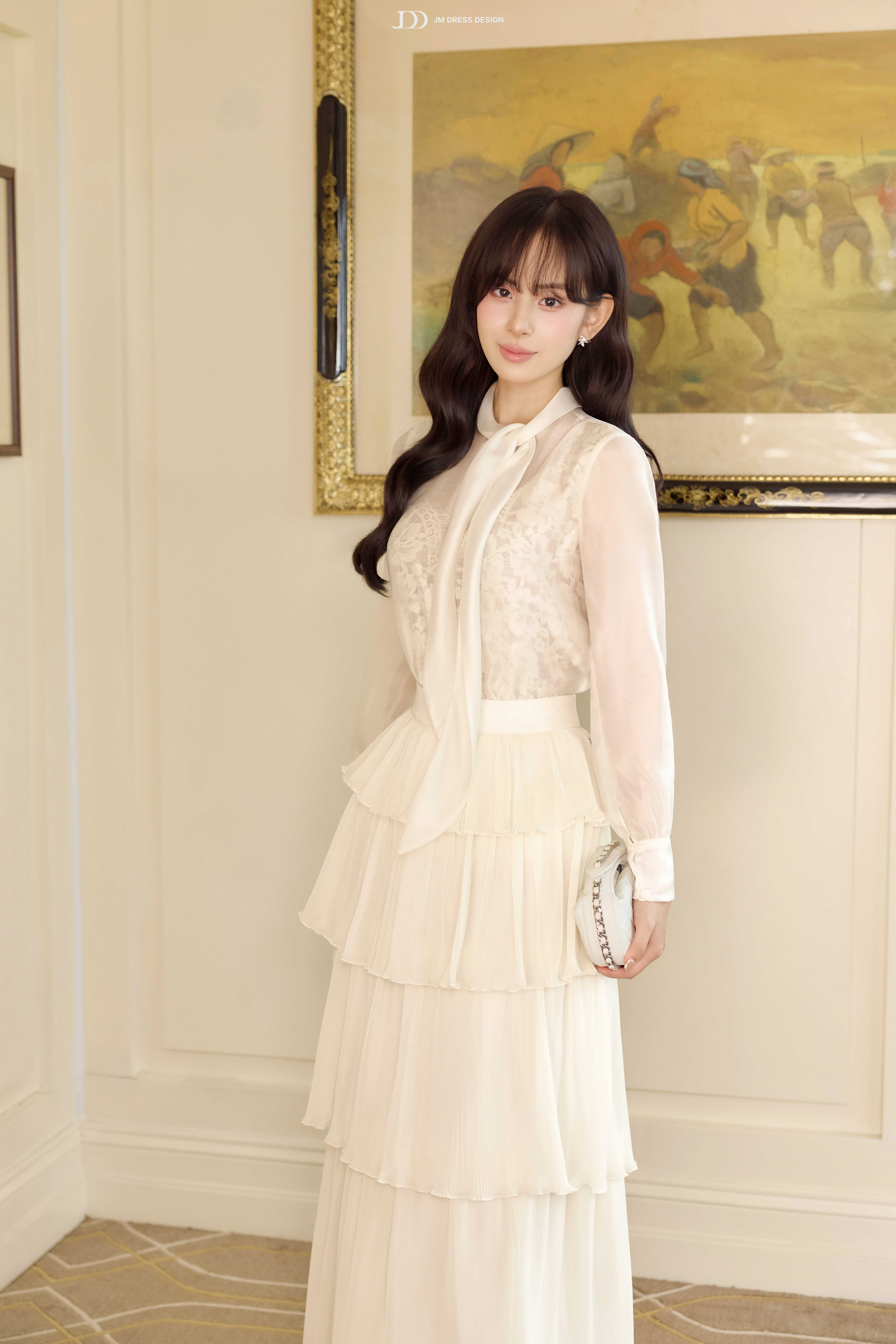 Áo kiểu 2 lớp phối ren