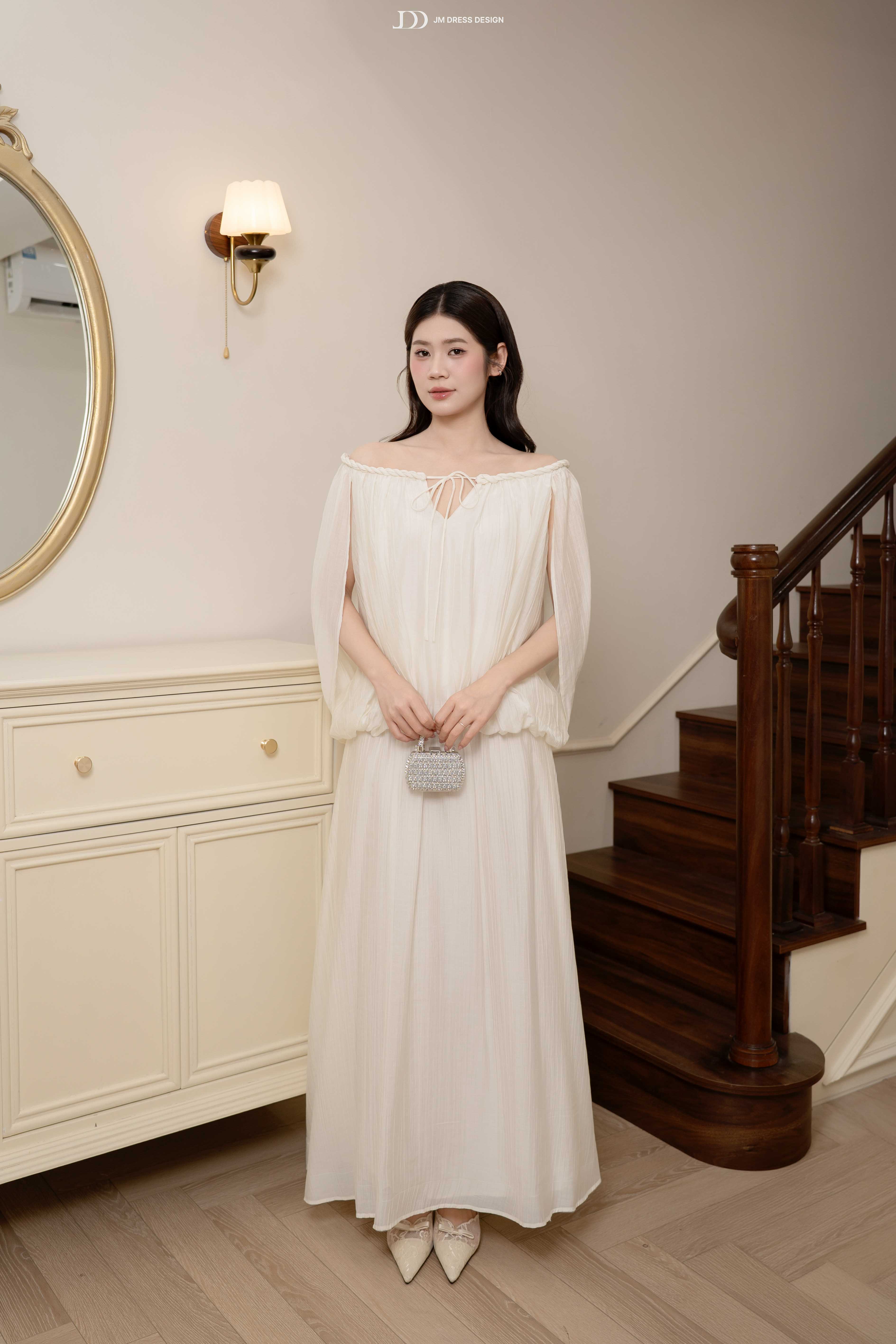 Chân váy dài nhún ngang hông