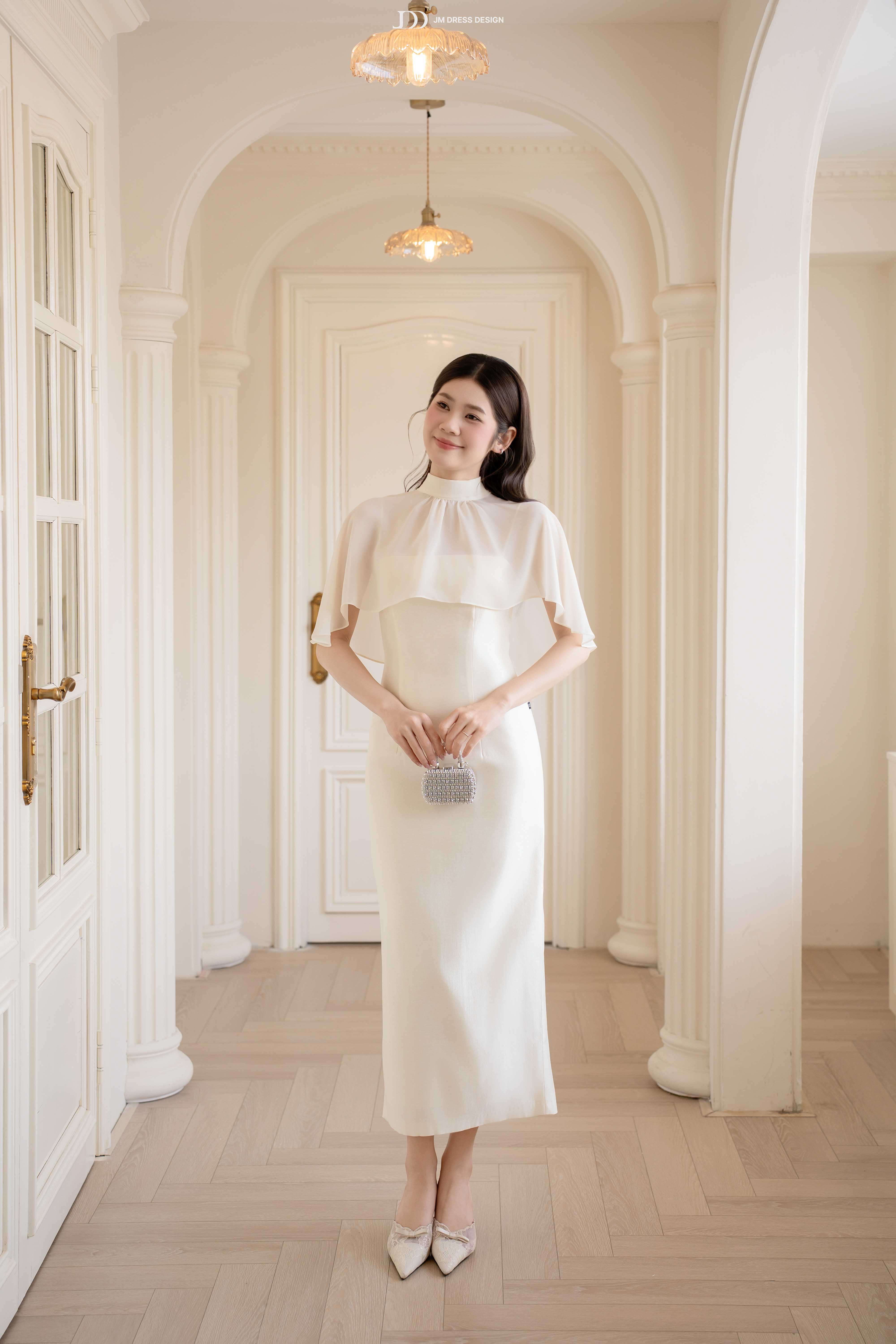 Đầm Party bút chì, cape đổ