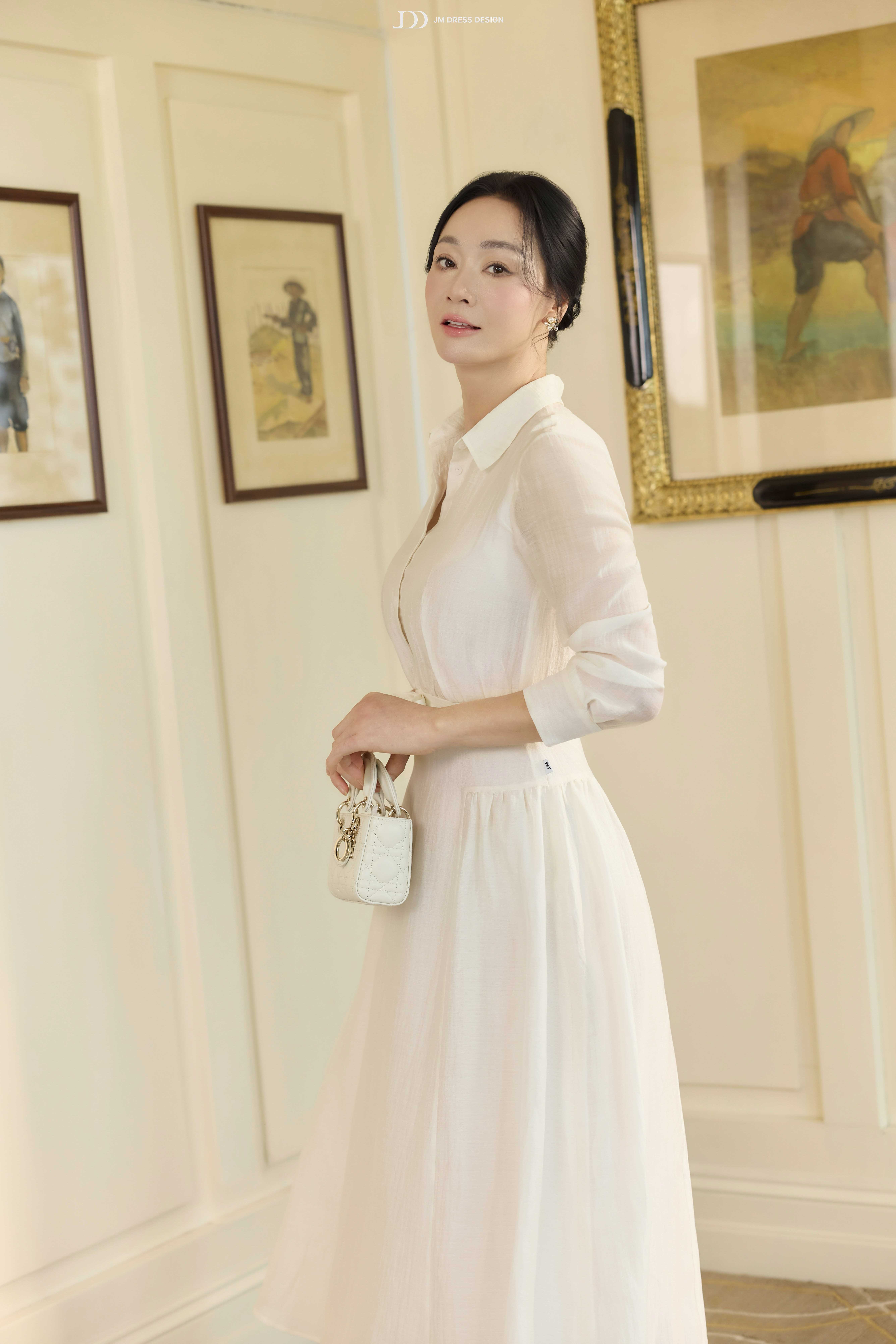 Đầm Xuân Hè chân nhún dáng dài