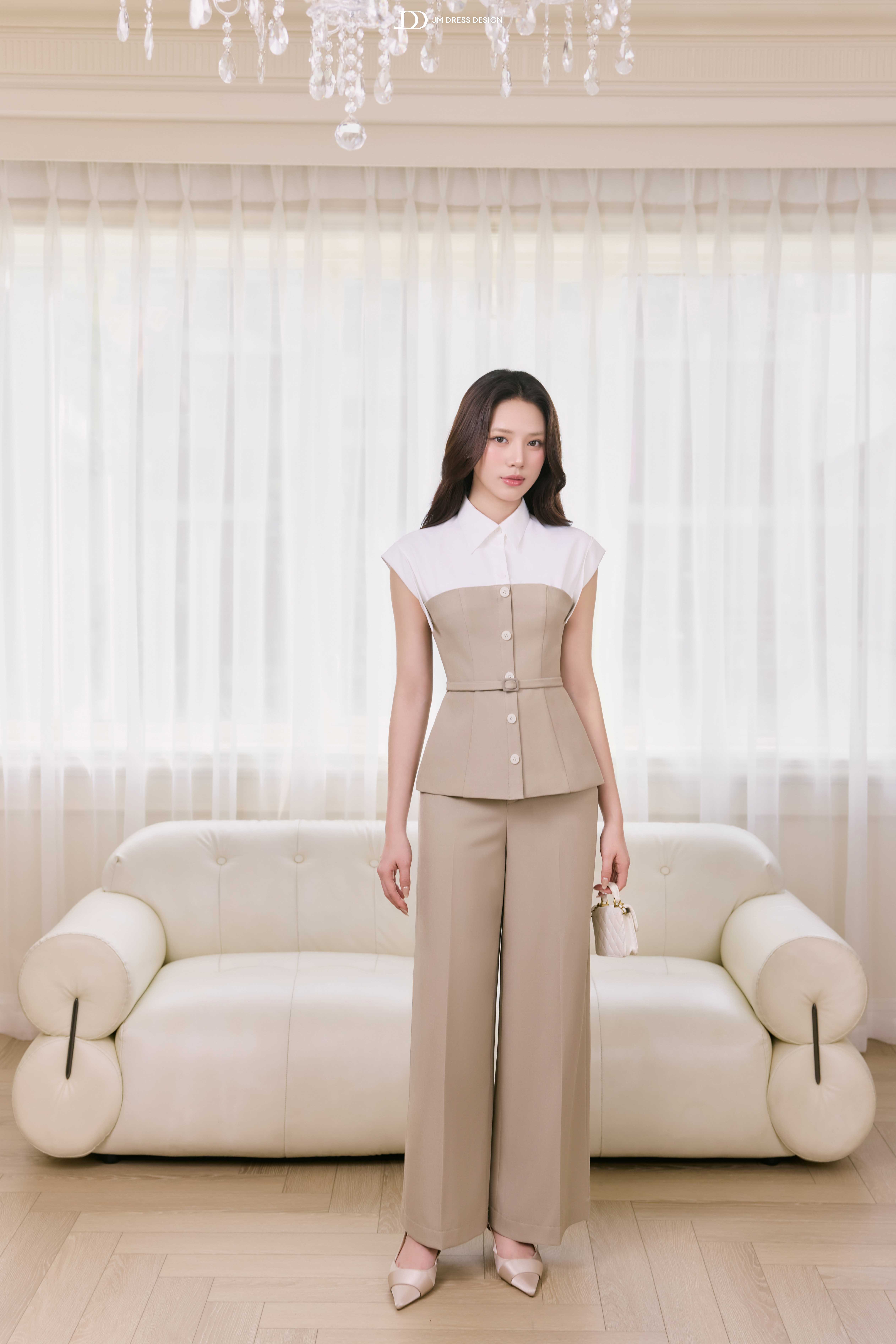 Quần dài ống đứng cạp liền
