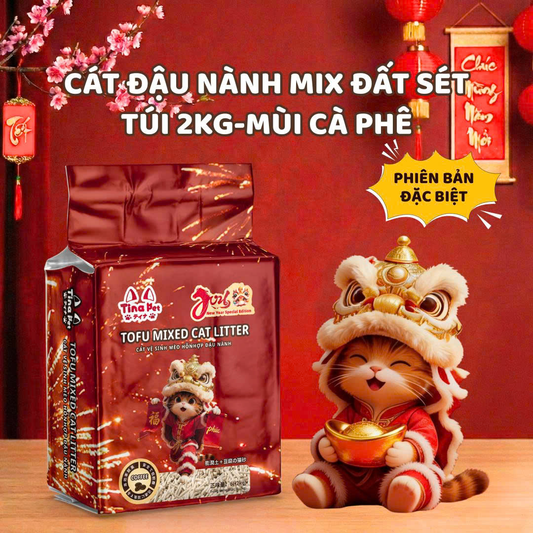 Cát Đậu nành mix Đất sét TINA PET | 6L- 2kg