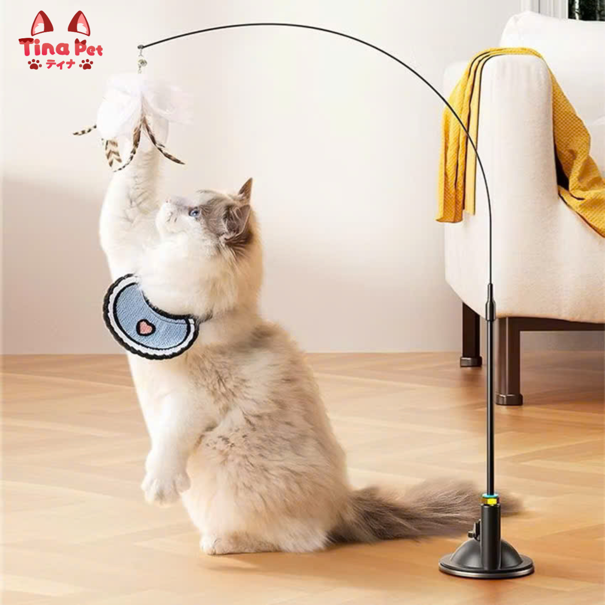 Đồ chơi cần câu lông vũ cho mèo TINA PET
