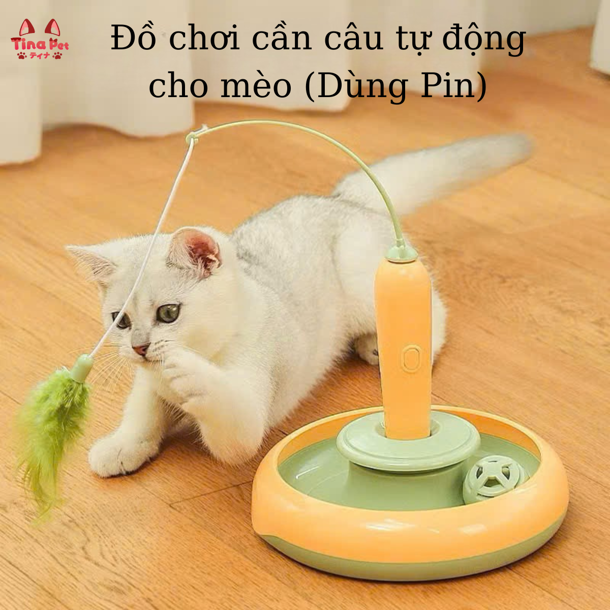 Đồ chơi cần câu tự động cho mèo (Sử dụng pin) TINA PET