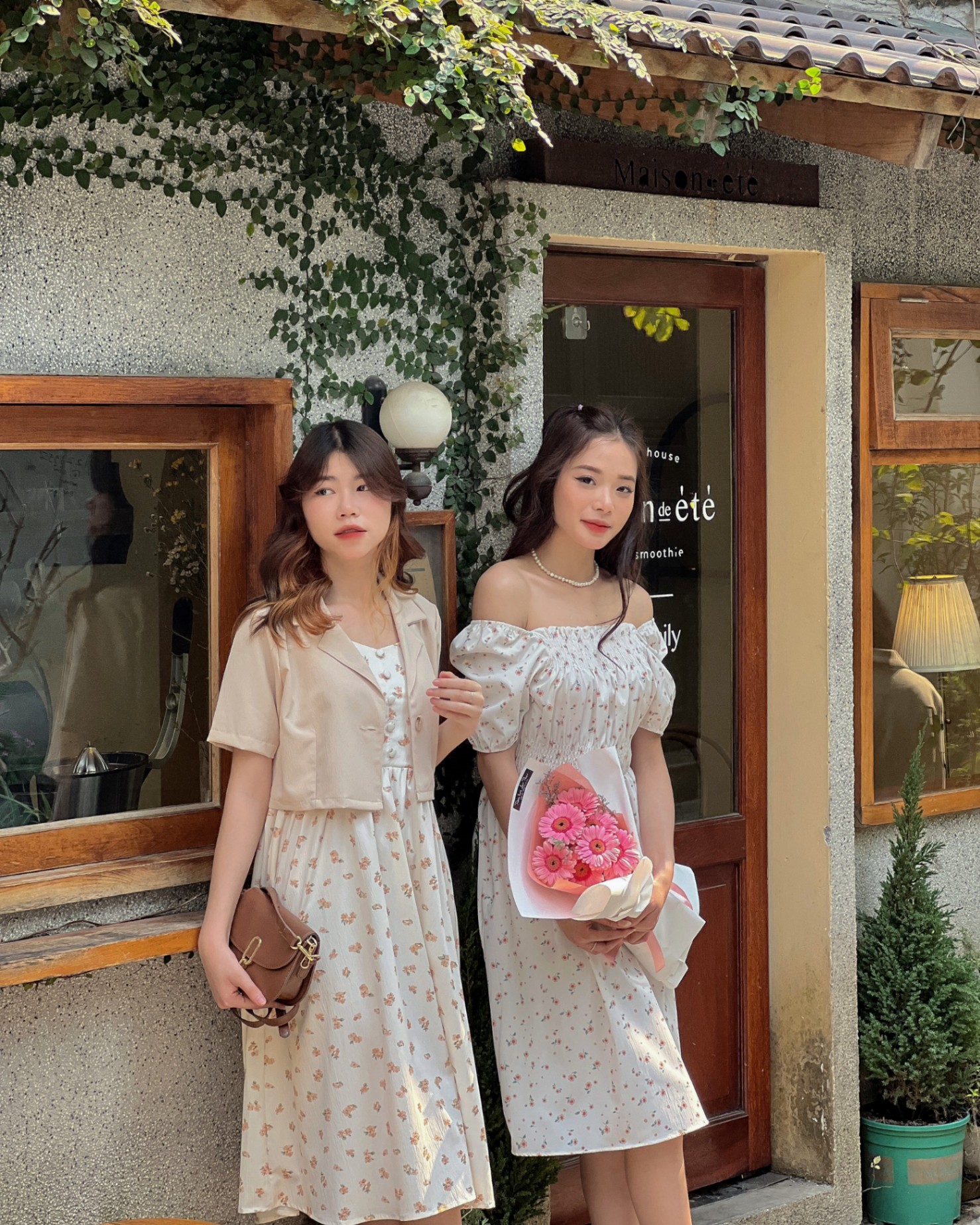 Váy hoa dây màu hồng | Thời trang chabelita