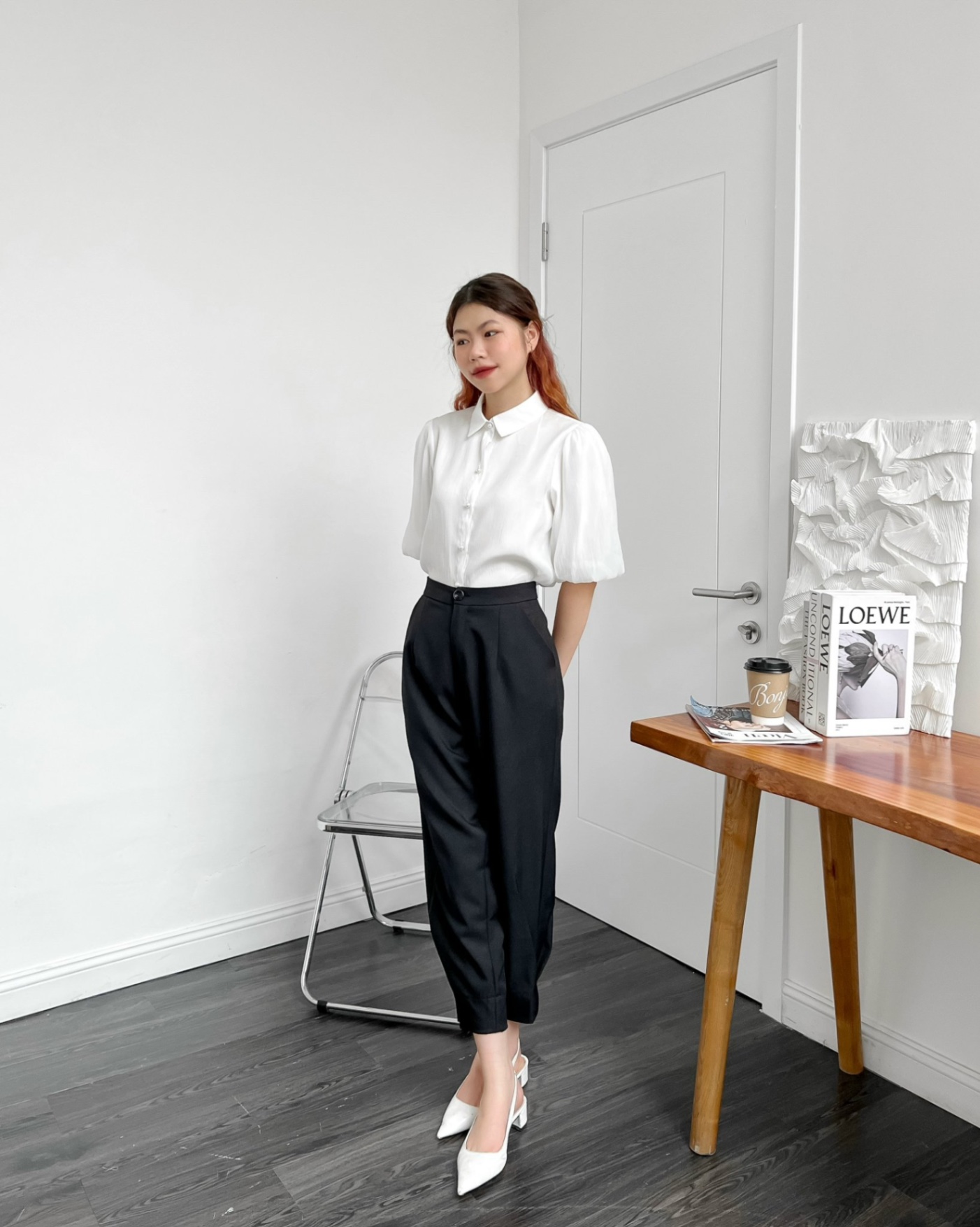Quần dài nữ khuy nhựa bo gấu DCQ27