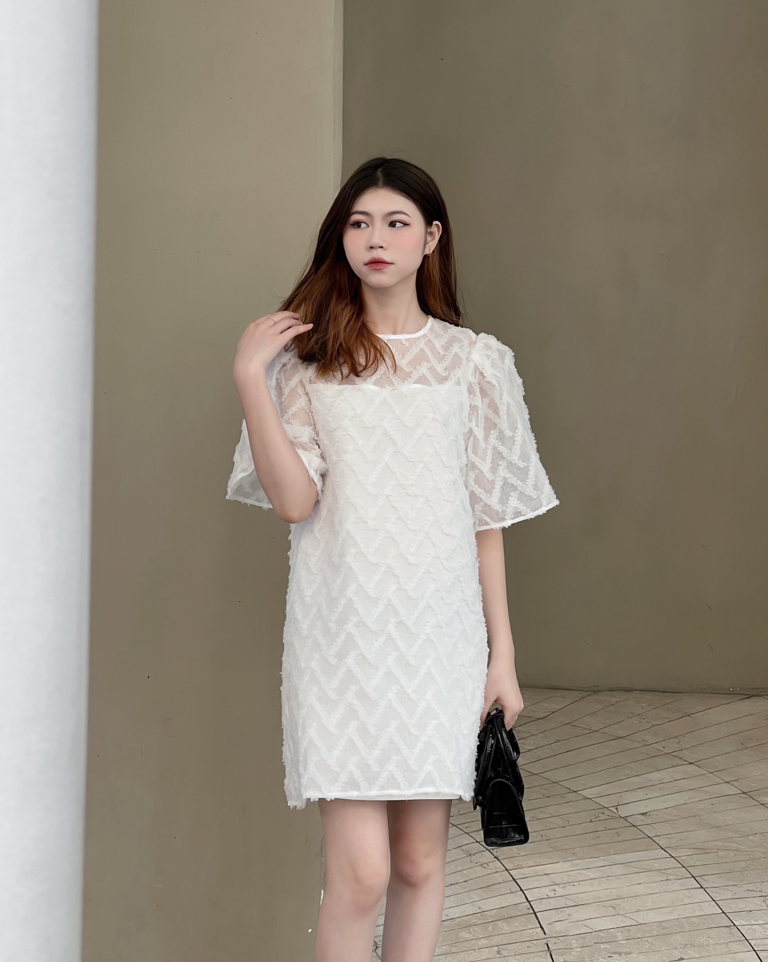 Váy cổ vuông tay bồng tiểu thư dáng ngắn - SẴN LOẠI 1 hàng QC - Đầm, váy nữ  | ThờiTrangNữ.vn