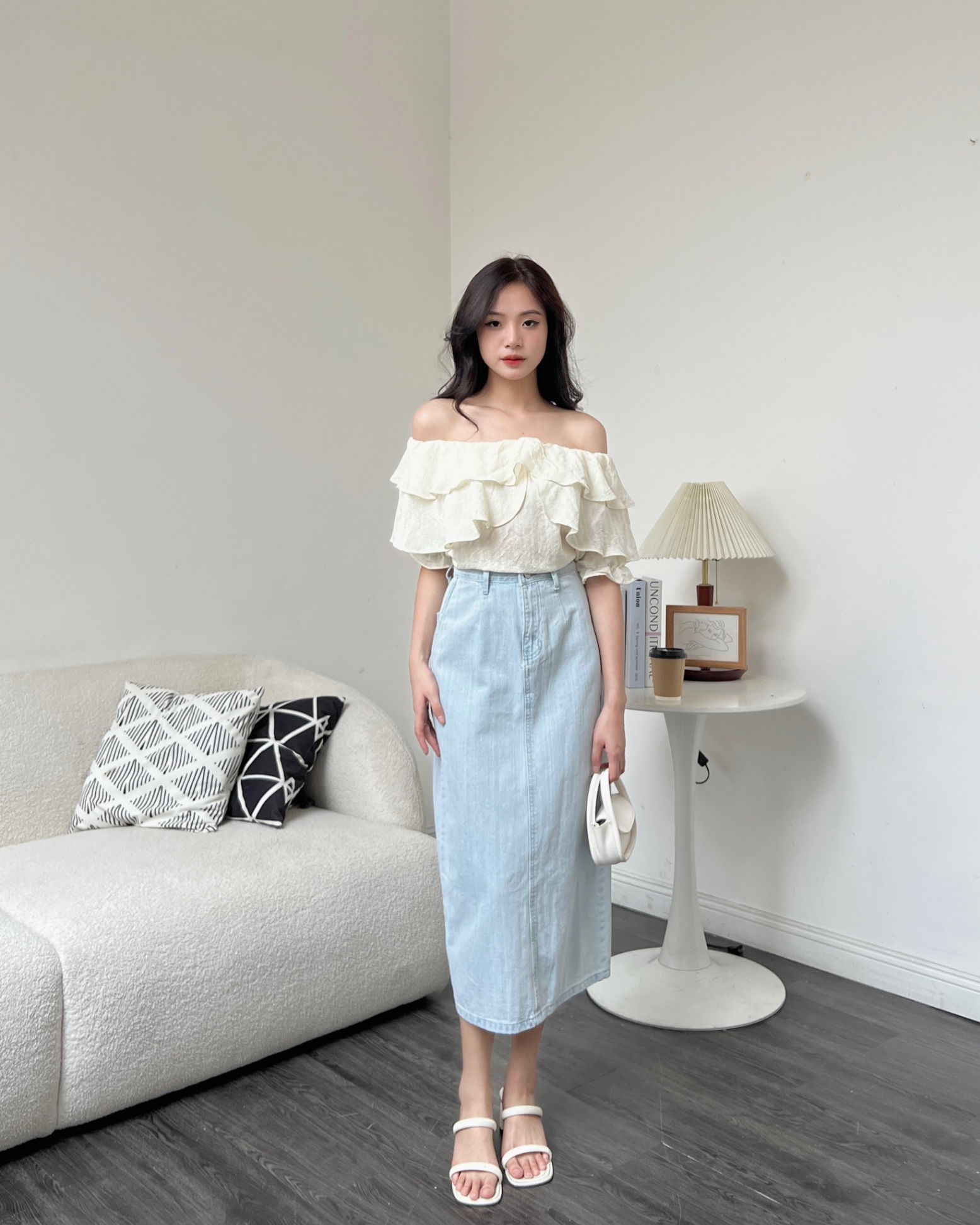 Chân váy bò cúc lệch | Shopee Việt Nam