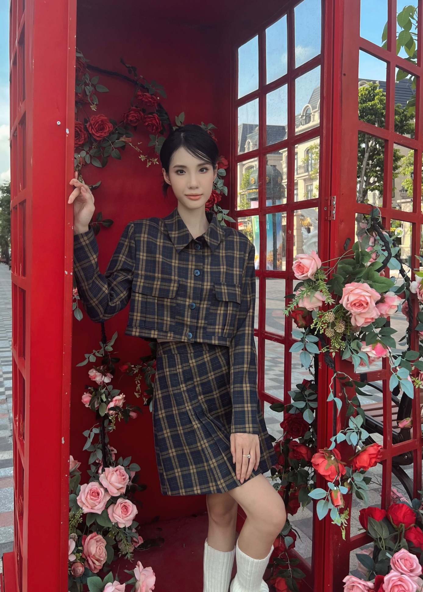 Váy kẻ caro dài tay cho bé gái | Shopee Việt Nam