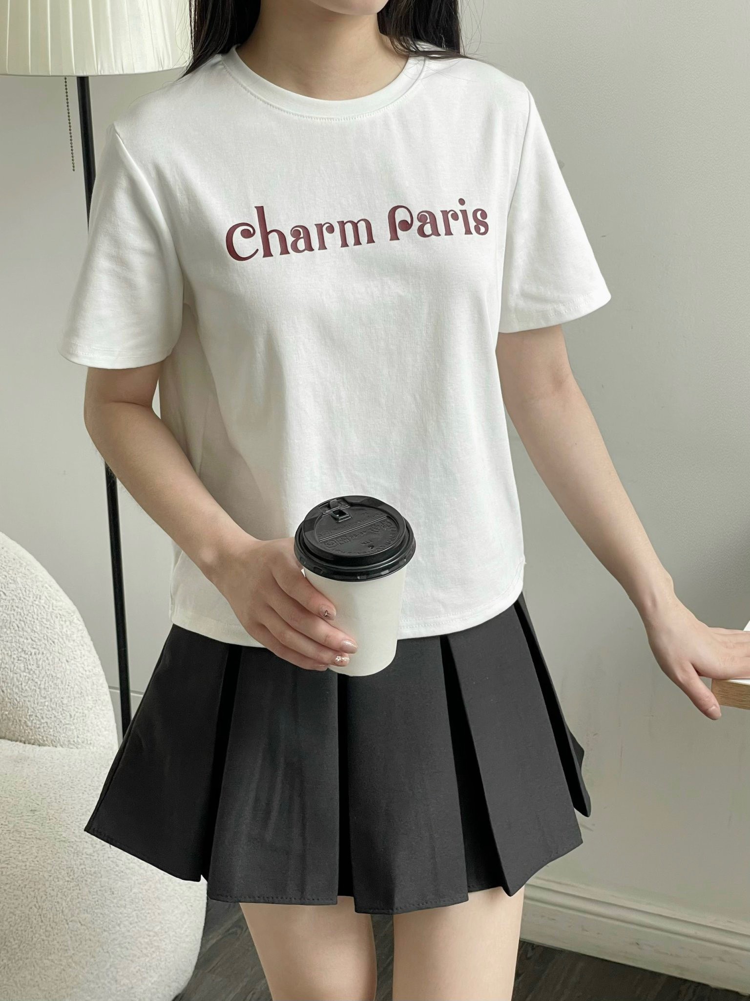 áo phông nữ a5240564 chữ ngực charm paris 8638-8683