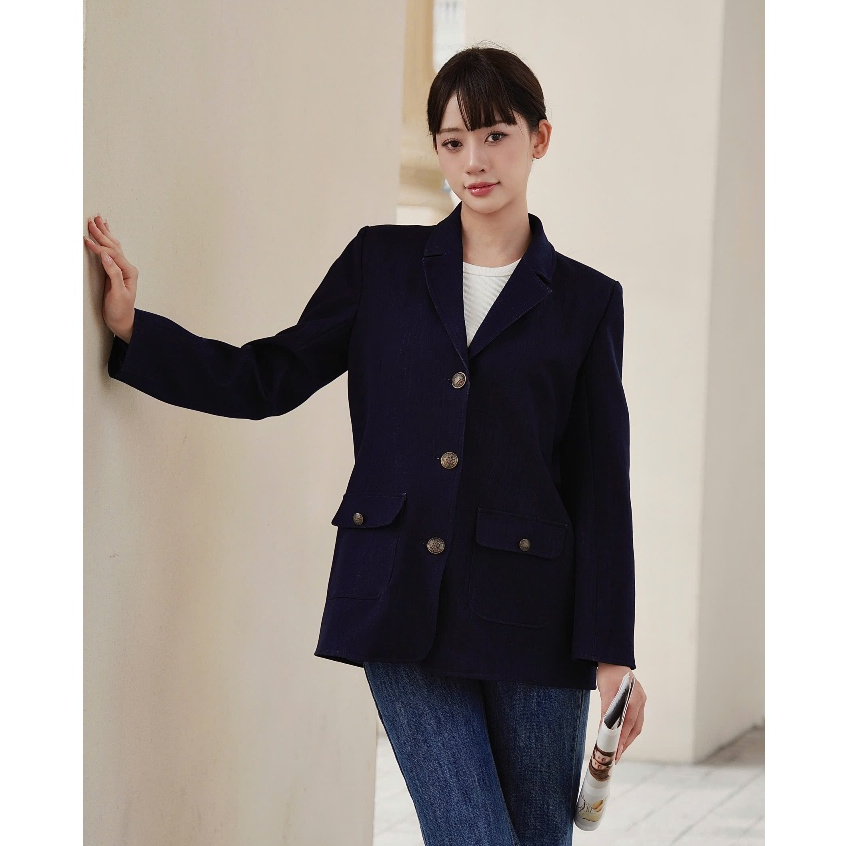 Áo blazer nữ Germe AVND102403 Danny Blazer vải bò túi hộp DC24A59