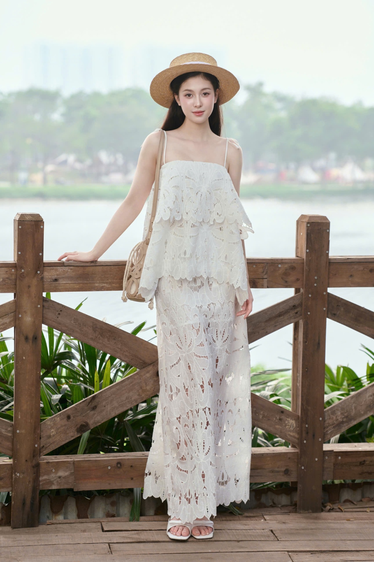 Chân váy nữ Germe VVNH052507 Flera skirt chân váy ren dáng dài HC25B19(Y)