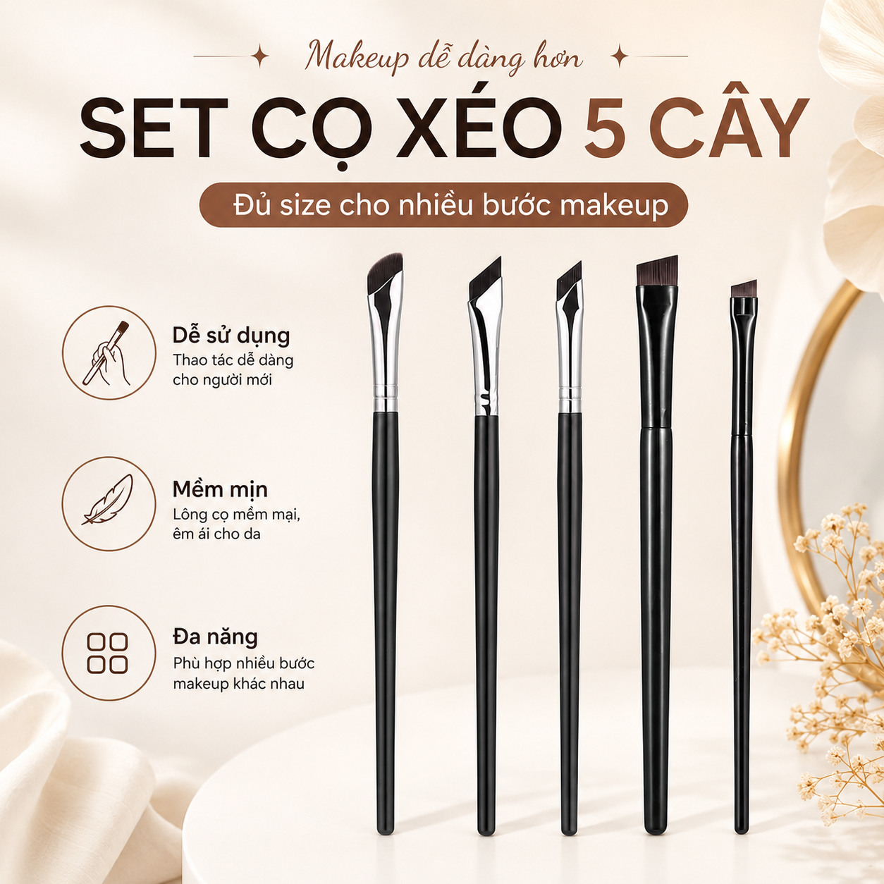[BÁN LẺ 1 CÁI] Cọ Vẽ Mắt 15cm