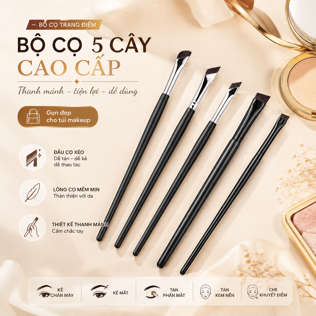 [BÁN LẺ 1 CÁI] Cọ Vẽ Mắt 15cm