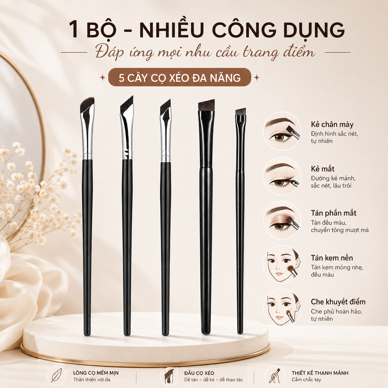 [BÁN LẺ 1 CÁI] Cọ Vẽ Mắt 15cm