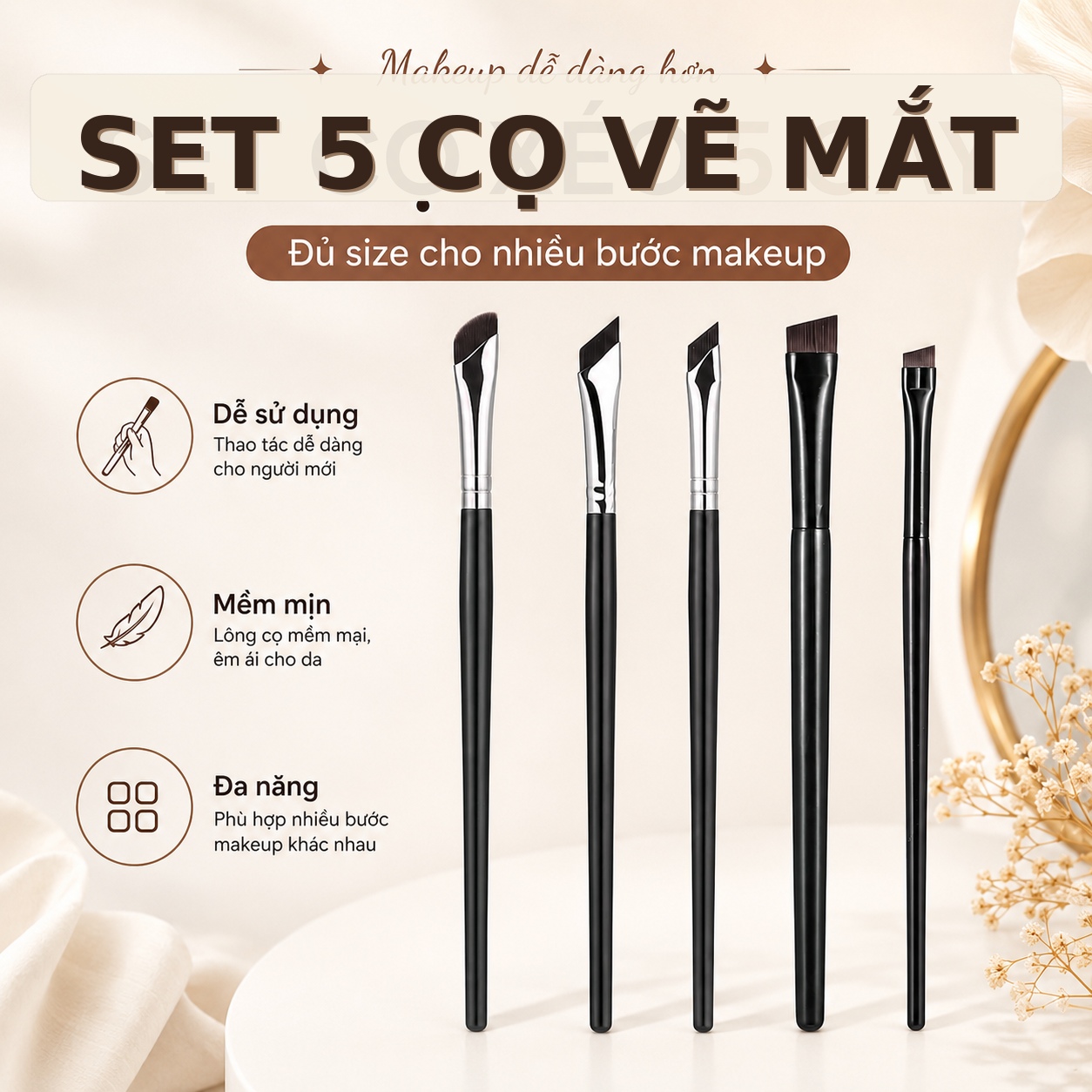 [BÁN LẺ 1 CÁI] Cọ Vẽ Mắt 15cm
