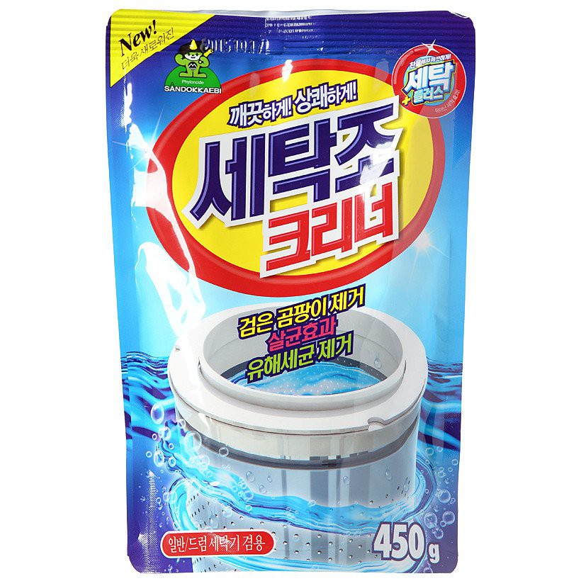 Bột tẩy vệ sinh lồng máy giặt Hàn Quốc Sandokkaebi 450g - 1 gói