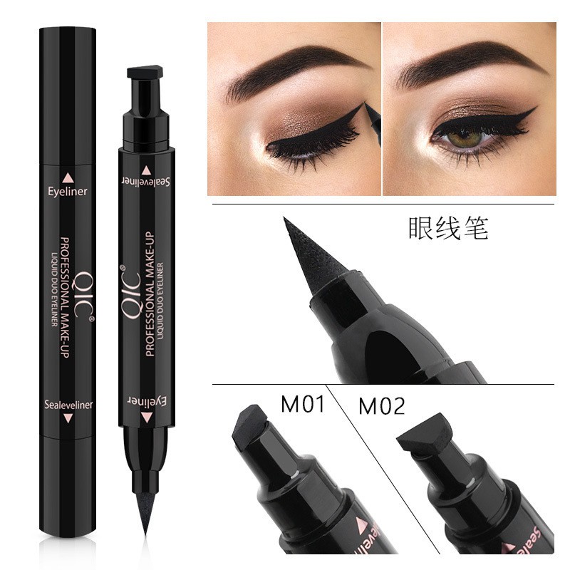 Bút kẻ mắt 2 đầu QIC chính hãng siêu hot - không thấm nước không trôi - #01 nhỏ ( small 01 )