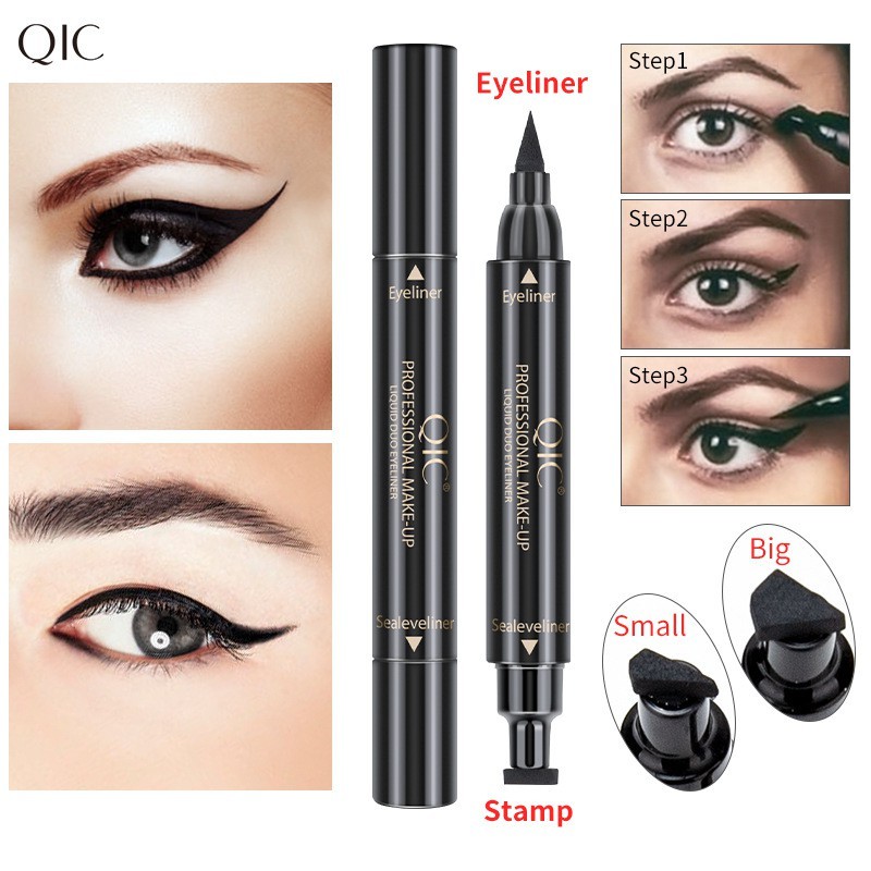 Bút kẻ mắt 2 đầu QIC chính hãng siêu hot - không thấm nước không trôi - #01 nhỏ ( small 01 )