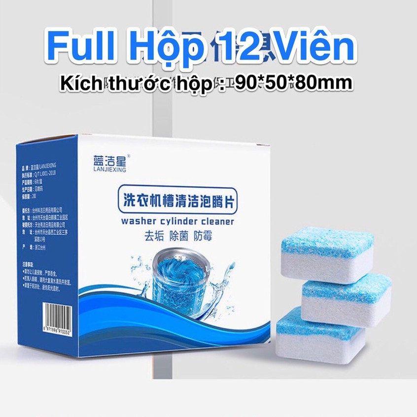 Hộp 12 viên sủi tẩy lồng máy giặt siêu hot - 1 hộp
