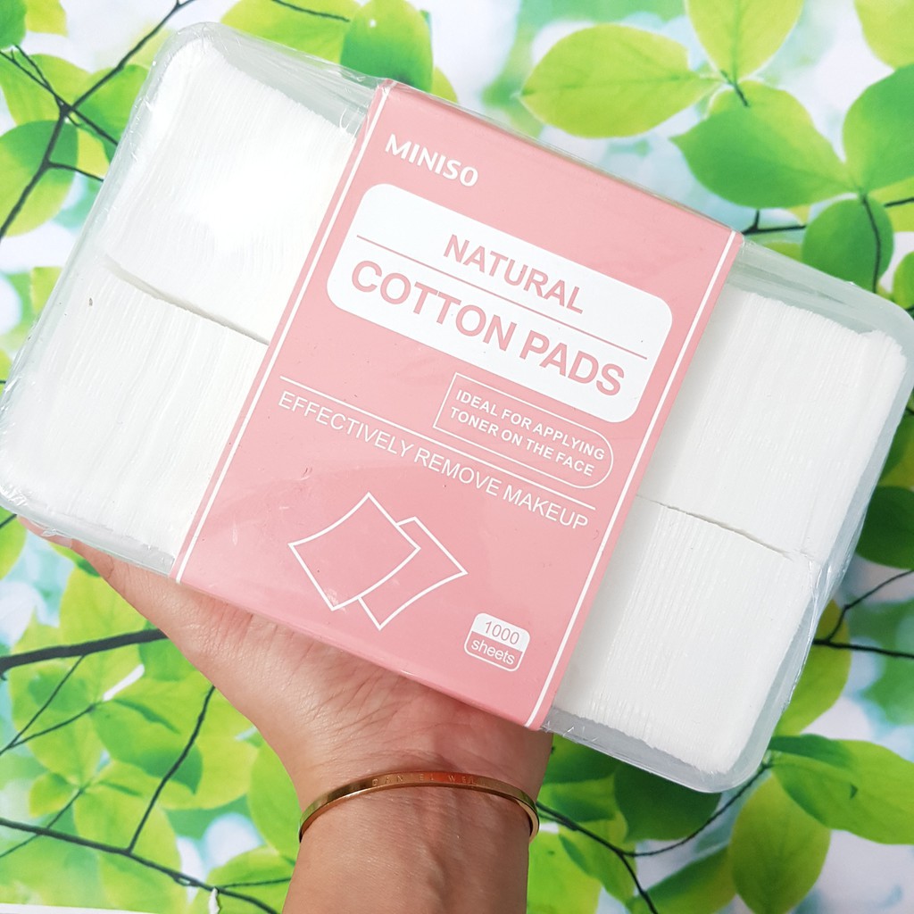Bông tẩy trang Miniso Nhật Bản 1000 miếng - 1 Hộp 1000 miếng