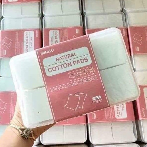 Bông tẩy trang Miniso Nhật Bản 1000 miếng - 1 Hộp 1000 miếng