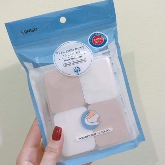 Mút tán kem nền Miniso 16 miếng - 1 set 16 miếng