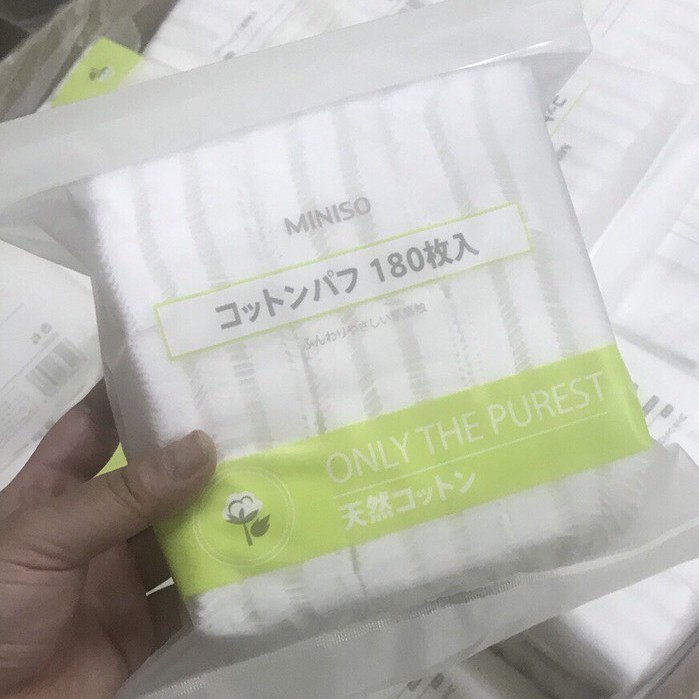 Bông tẩy trang Miniso Nhật Bản 180 miếng - 1 hộp 180 miếng