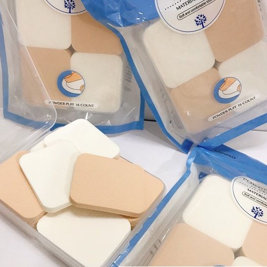 Mút tán kem nền Miniso 16 miếng - 1 set 16 miếng
