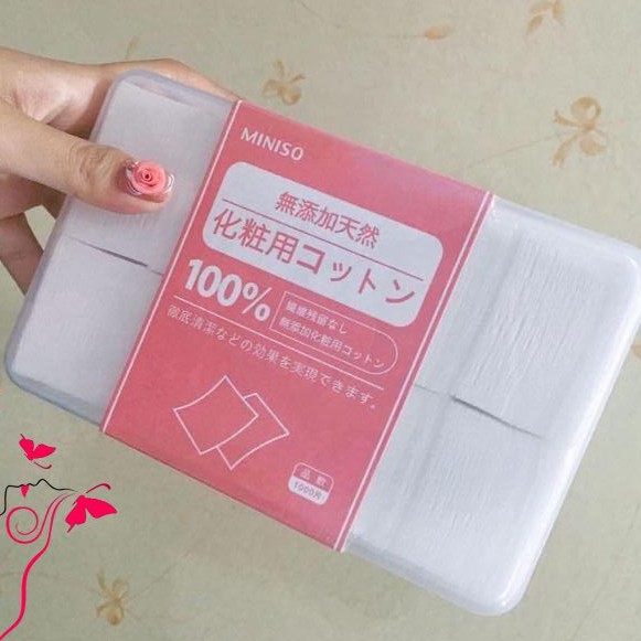 Bông tẩy trang Miniso Nhật Bản 1000 miếng - 1 Hộp 1000 miếng