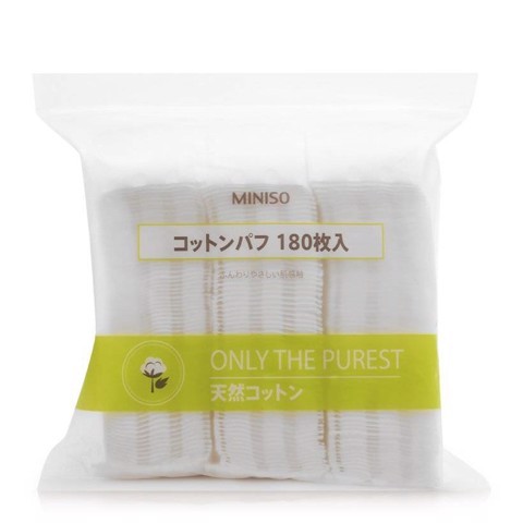Bông tẩy trang Miniso Nhật Bản 180 miếng - 1 hộp 180 miếng