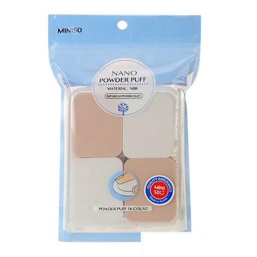 Mút tán kem nền Miniso 16 miếng - 1 set 16 miếng