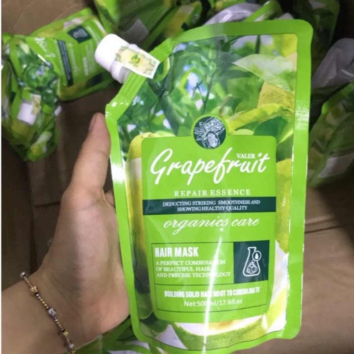 Kem ủ tóc tinh chất bưởi GrapeFruit 500ml - siêu mềm mượt hương bưởi suôn mềm - 1 bịch 500ml