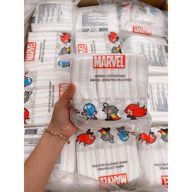 Bông tẩy trang Miniso Marvel 180 miếng - bản đặc biệt 3 lớp