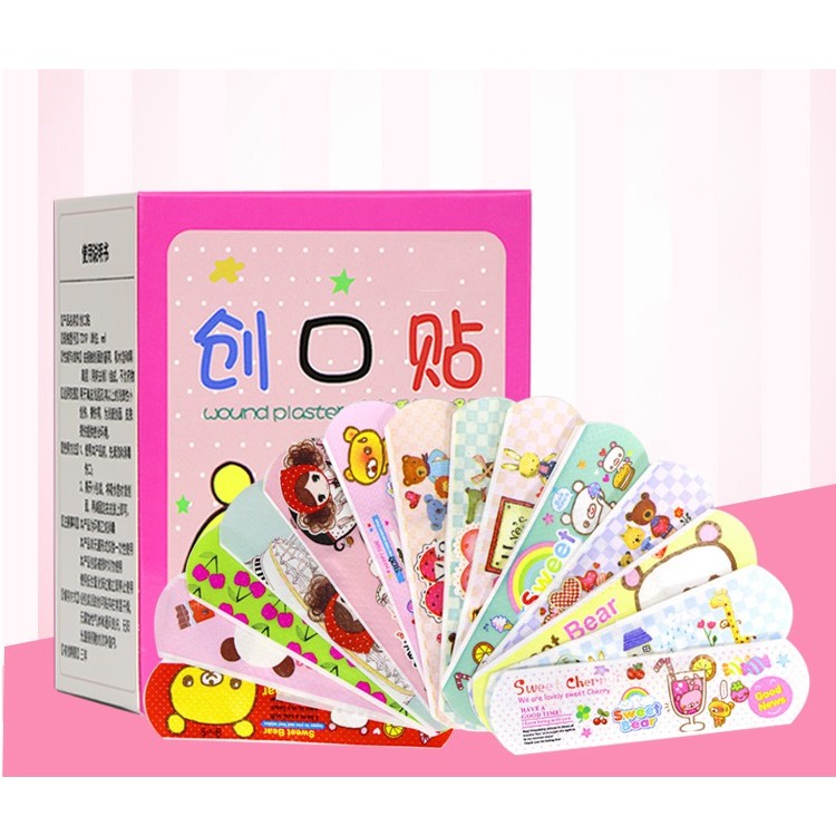 Hộp 100 Miếng Dán Vết Thương Cute  ( Hộp Hồng )
